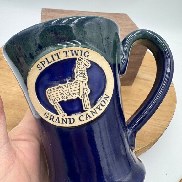 Split Twig Grand Canyon Pottery Mug Sunset Hill Stoneware Blue glaze mug cup - Picture 2 of 6